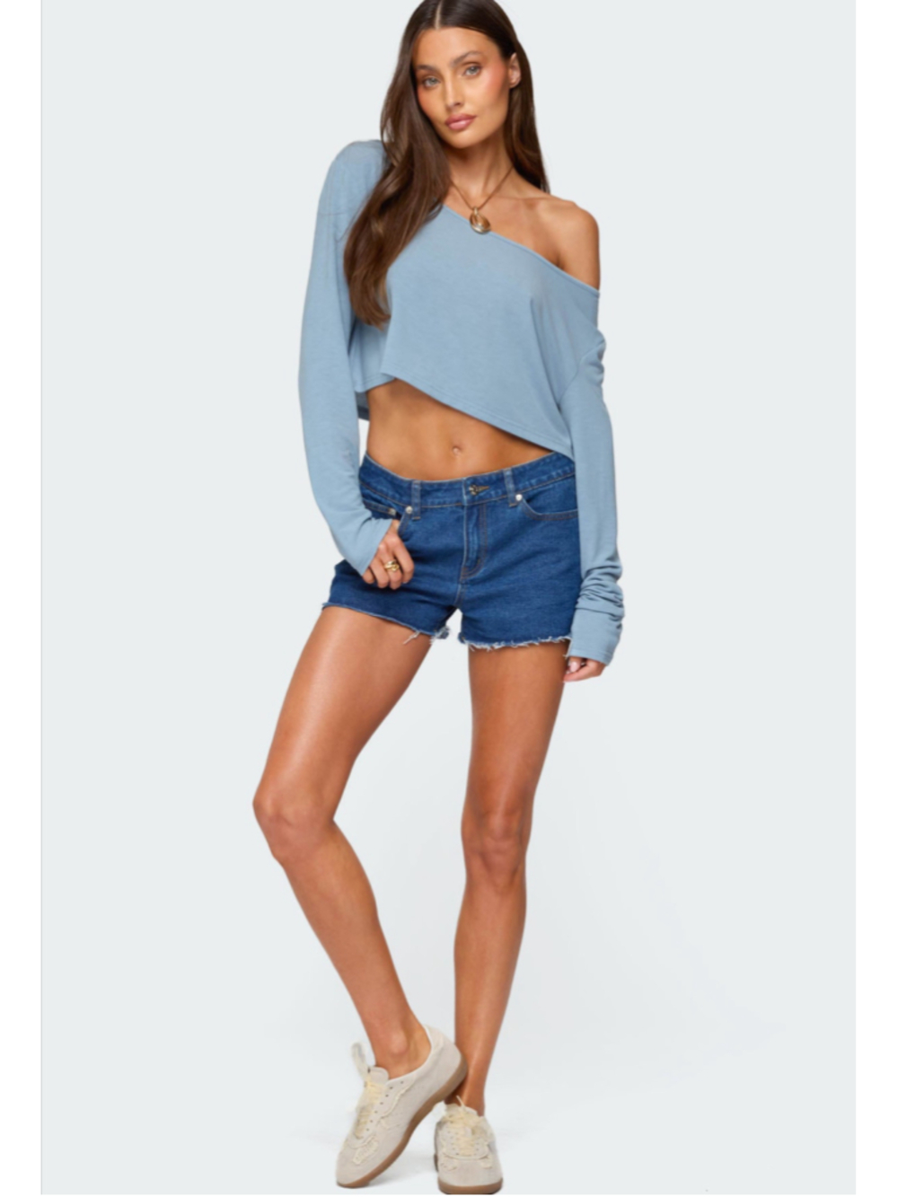 Edikted Birdy Low Rise Denim Shorts medium NWT